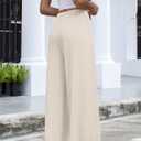 Anymeet Linen Pants Women High Waist Wide Leg Palazzo Pants Black Plus Size 2026 Summer (Black, XXXL)