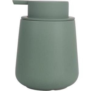 INGOFIN Ceramic Lotion Dispenser - 12oz Refillable Hand Soap Dispenser Bathroom, Modern Liquid Dispenser with Pump, Dish Dispenser for Kitchen, Matte Green (Matte Green)