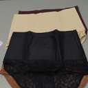 Shapewear for Women Tummy Control High Waisted Panties Sexy Lace Breathable Plus Size Briefs 4-Pack (Medium, Black / Purple / Caramel / Nude)