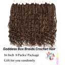 Eerya 8 Packs Boho Goddess Box Braids Crochet Hair for Black Women 16 inch Pre-looped Bohemian Crochet Box Braids With Curly Ends Synthetic Crochet Hair Extensions (16 inch, P4/30)