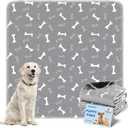 Baodan Washable Pee Pads for Dogs Large 54" x 54" 2-Pack Reusable Puppy Pads Pet Training Pads, Fast Absorb Dog Mats, Waterproof Whelping Pad, Non-Slip Protects Against Urine Leakage (Gray)