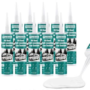 Silicone Caulk,RV Roof Sealant,Silicone Sealant for RV Roofs, 10 Packs RV Self Leveling Lap Sealant RV Caulk EPDM Sealant on Motorhomes, Trailers, Campers(White)