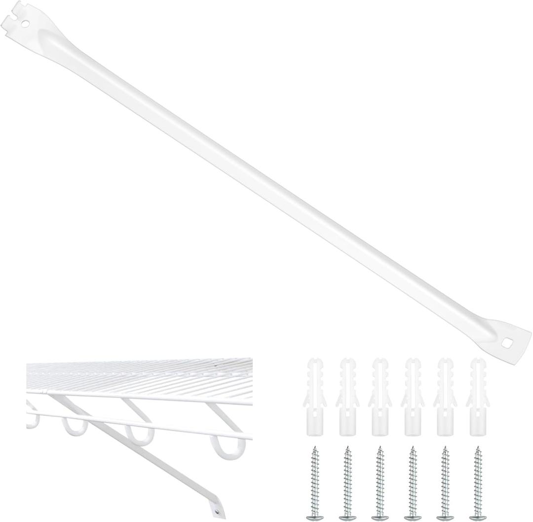 16 Inch Support Brackets for Wire Shelving Wire Bracket Shelf Set Closet Shelf Brackets with Anchors and Pins for Installation Wardrobe Wall Shelving Support Closet