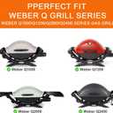 Grill Stand for Weber Q Grill Cart, BBQ Portable Grill Table for Weber Q1200 Q1000 Q2000 Q1400, Heavy-duty Trolley Collapsible Dining Table for Outdoor Camping BBQ Cooking Tailgating, Black, 2 Wheels