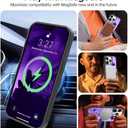 OOK Magnetic for iPhone 15 Pro Max Case Purple Butterfly with Flower Nebula Space Design [Compatible with MagSafe] Hard PC+Soft TPU Bumper Anti-Slip Ultra Thin Case, Light Purple