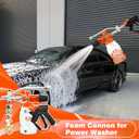 RIDGE WASHER Pressure Washer Gun Foam Cannon with Dual Connector Accessory, Double Tip Attachment for Foam Blaster, Stainless Steel Car Wash Foam Gun, 1/4" Quick Connect, 4000 PSI