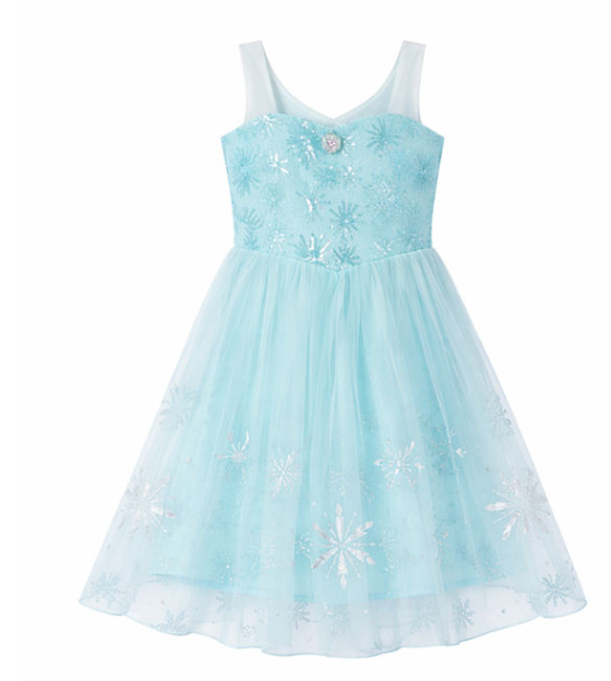 Stock Liquidation Elsa Princess Dress Premium Quality Breathable Base Ice Blue Shimmering Gown Long Train Quick Ship, Toddler
