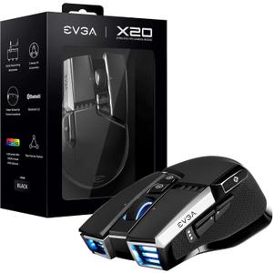 EVGA X20 Gaming Mouse, Wireless, Black, Customizable, 16,000 DPI, 5 Profiles, 10 Buttons, Ergonomic 903-T1-20BK-KR