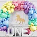 ALL-IN-1 Pastel Balloon Arch Kit for Pastel Party Decorations Easter Spring Rainbow Party Balloons for Birthday, Baby Shower Decorations - Pastels Balloon Arch Kit with Mixed Sizes Rainbow Balloons