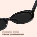 miyya 2025 Polarized Oval Sunglasses with UV Protection - Multiple Trendy Colors & Patterns (Black/Leopard Beige)