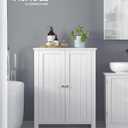 VASAGLE Floor Storage Cabinet, Freestanding Storage Unit with 2 Adjustable Shelves, for Bathroom Living Room Dining Kitchen, 11.8 x 23.6 x 31.5 Inches, Cloud White UBCB60WV1