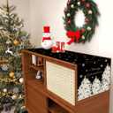 Christmas Table Runner Xmas Golden Tree Star Snowflake Black Merry Christmas 13 x 90 Inch Long Runners Winter Holiday Home Kitchen Table Decor