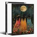 Creepy Gothic Dark Moody Pictures Decor Vintage Halloween Wall Decor Horror Poster Autumn Fall Witch Coven Rustic Macabre Dark Artwork Prints for Living Room Bedroom8x12inch black framed (style-3)