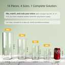 16-Pack Clear Glass Cylinder Vases, 4 Sizes (4/6/8/10 Inch) - Hurricane Floating Candle Holders & Flower Vases for Wedding, Table Centerpiece, Home Dcor