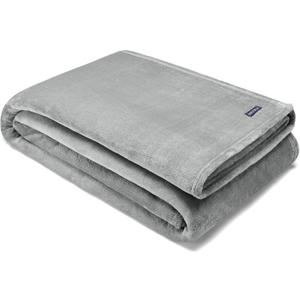 Nautica - Twin Blanket, Soft Plush Fleece Bedding, Ideal for Bed or Couch, Dorm Essentials, Oeko-Tex Certified (Solid Grey)