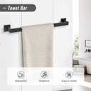 YACVCL 5 Pieces Matte Black Bathroom Hardware Accessorie Set 23.6 Inch Towel Bar Set SUS304 Stainless Steel Towel Rack&Holder Set for Bathroom,Toilet Paper Holder with Shelf Wall-Mounted