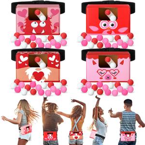 Halloscume 4 Sets Valentine Games Swing Shaking Balls Game Set Pink Red Novelty Twerk Game 40 Balls, Ribbon, Cardboard Boxes Fun Galentines Games for Women Adult Family Large Group Indoor Outdoor