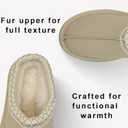 Women's Slippers Platform Mini Boots Short Ankle Boot,Fur Fleece Lined Platform Boots Anti-Slip Snow Slippers For Outdoor (7, Beige)