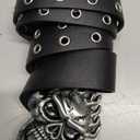 Men And Women Metal Skull Head Leather Buckle Belt Waist Band Jeans Decorative Punk Belt Waist Chain Belt