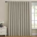 Dreaming Casa 100% Blackout Curtains 84 Inches Long, Linen Textured Window Treatment Rod Pocket & Back Tab Curtain Drapes for Bedroom Living Room Divider, 2 Panels, 100" W x 84" L, Linen