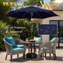FLAME&SHADE 7.5ft Patio Umbrella - Outdoor Umbrella with Push Button Tilt and Crank for UV Protection, Table Market Umbrella for Garden, Deck, Backyard, Pool and Beach(Navy Blue)