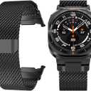 KADES Magnetic Milanese Loop Strap for Galaxy Watch 8 40mm 44mm/ Watch 8 Classic 46mm Watch Ultra/Ultra (2025) 47mm, Stainless Steel Mesh with Strong Magnet Clasp for Galaxy Watch 2025 (Black)