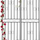 2 Pack 70.8" H x 19.7" W Arched Metal Garden Trellis for Climbing Plants Outdoor, Tall Rust-Resistant Decorative Climbing Rose Trellis Perfect for Roses, Vines, Vegetables, Flowers, Black