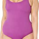 Amazon Essentials Women's One-Piece Coverage Swimsuit (Available in Plus Size) (6X, Violet)