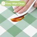 Smiry Oval Table Cloth, Waterproof Vinyl Tablecloths with Flannel Backing, Wipeable Buffalo Plaid Table Cover for Picnic, Indoor and Outdoor (Sage Green & White, 60"x84")