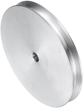 V-Type Pulley 7mm Bore 80mm Outer Dia Single Groove Aluminum Alloy for Motor Shaft Drilling Machine 6mm(1/4") PU Shape Belt