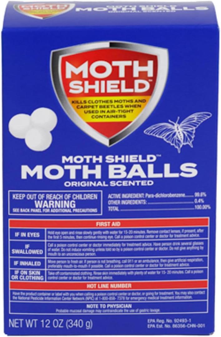 Moth Shield Moth Ball Traps for Clothes, Furniture, Carpet and Pantry Moths, 12 Ounce Box (Original Scented, 12 Ounce (1 Pack)