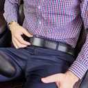 VATAN Men's Belt Leather Ratchet Belt for Men Dress Casual Every Day with Adjustable Buckle, Trim to Fit (Black)