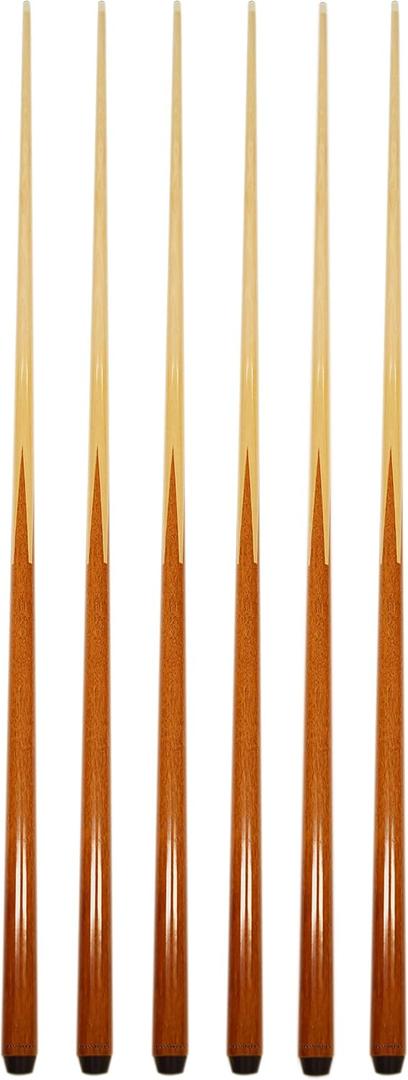 HAN'S DELTA Set of 6 Pool Cues 36"/ 42"/ 48"/ 57" Real 4-Prong House Bar Billiard Pool Cue Stick (6 Cues)