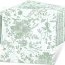 200 Pcs Green Floral Napkins, 9.8 x 9.8 Inch Disposable Sage Green Floral Paper Napkins Decorative Flower Hand Towels for Wedding, Baby Shower, Hotel, Kitchen, Bathroom