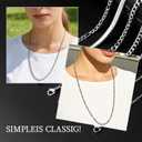8 Pcs Chains for Men Stainless Steel Chain Necklace bulk Mens Necklace Jewelry Set Figaro Chain Cuban Link Chain Rope Chain Snake Chain