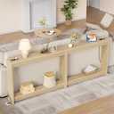 FAVOOSTY 78.8" Sofa Tables Narrow Long Console Table Behind Sofa for Living Room Hallway Entryway Entry Accent Table with Storage for Entrance Small Space, Natural