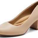 DREAM PAIRS Women's Pumps Low Chunky Block Heel Dress Shoes Closed Round Toe Comfortable Heels (10)