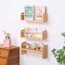 SAG's store Floating Nursery Shelves  Set of 3 Natural Wood WallMounted Bookshelves for Kids Room, Baby Room, Nursery Decor  15.7" Wide, Solid Wood Shelves for Books, Toys, and Decor Storage