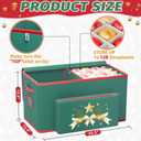 Christmas Ornament Storage Box Christmas Decoration Storage with 8 Removable Trays Store Up to 128 3-Inch Ornaments Large Ornament Storage Box with Dual Zipper and Pockets for Holiday Storage (Green)