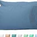 Sunflower Queen Pillowcases Set of 2, 100% Cotton Queen Pillow Cases 2, 2030 inches Copen Blue, Soft and Breathable