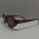 SOJOS Retro Oval Polarized Sunglasses for Women Chic Cat Eye Trendy Vintage Shades UV400 Protection (Brown)