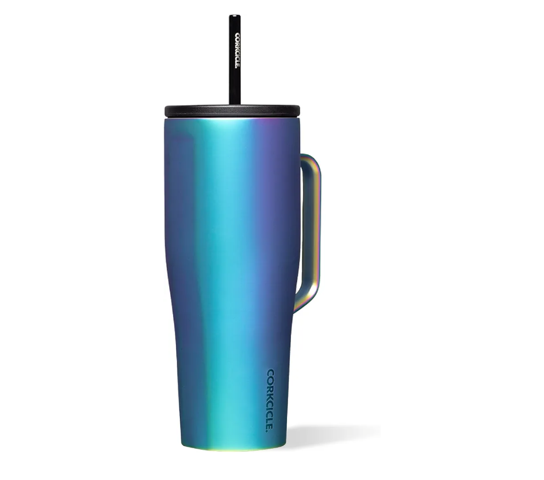 Corkcicle Cold Cup XL Insulated Tumbler with Handle, Lid, Dragonfly, 30 oz – Reusable Cupholder Friendly Water Bottle Keeps Drinks Cold 12hrs