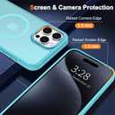 3 x Hython Case for iPhone 15 Pro Case Magnetic Translucent Matte Phone Cases 6.1" [Compatible with MagSafe] Thin Slim Fit Shockproof Bumper Hard Protective Cover for Women Men Girls, Frosted Lake Blue