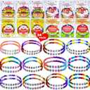 BAOXUE 24 Pack Valentines Day Cards For Kids School, Valentines Day Gifts For Kids Classroom With Friendship Bead Bracelets, Valentine Exchange Cards For Class Girls Boys