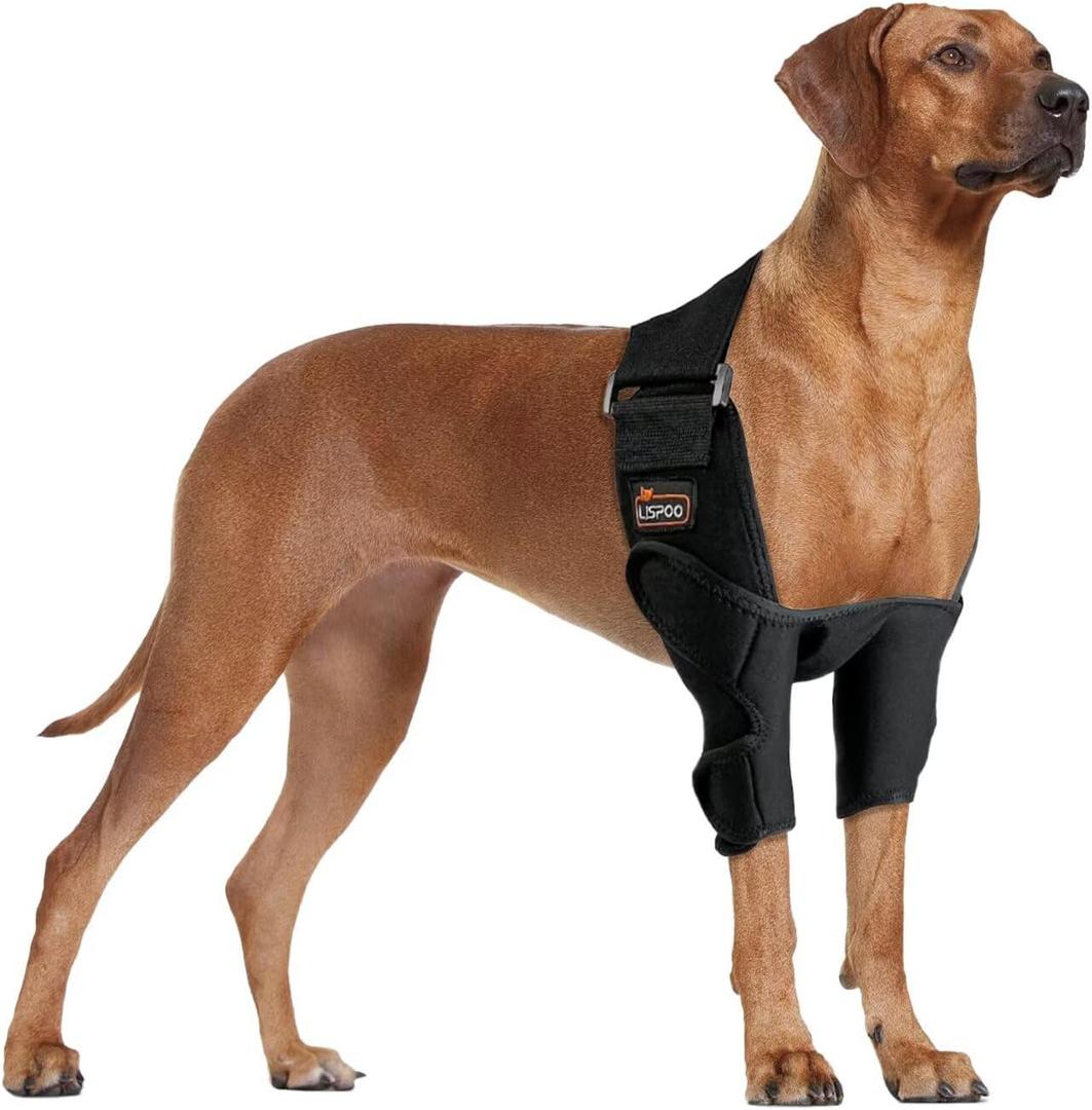 Dog Elbow Brace M Elbow Support for Dogs with Dysplasia, Arthritis, Calluses Medium Size Recovery Pad Adjustable, Soft Fit for Beagles, Cocker Spaniels, Bulldogs