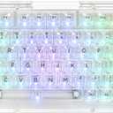 KiiBoom Phantom 81 75% Transparent Mechanical Gaming Keyboard, Hot Swappable Custom Gasket Keyboard with RGB Backlit, Clear Keycap, Rechargeable Battery, Triple Mode for Win/Mac (Phantom 81 V3 Clear)