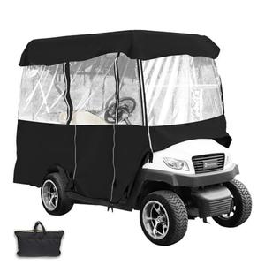 Happybuy Golf Cart Enclosure, Polyester Driving Enclosure, Club Car Covers Universal Fits for 2+2 Passenger Golf Carts, Sunproof and Dustproof Outdoor Cart Cover
