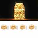 MUMUXI 4 Pack 3.3ft Fairy String Lights Battery Operated, Mini LEDs for Party Wedding Centerpiece Decorations, Crafts, Mason Jar Firefly Lights, Warm White (Copper)