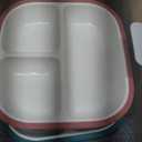 Babelio 8'' Toddler Porcelain Plates with Silicone Suction Sleeves, Lead & BPA Free, Divided, Microwave & Dishwasher Safe, Stay Put, Suitable for Kids, 3 Pack