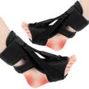 Plantar Fasciitis Night Splint-Upgrade 3 Adjustable Planter Facetious Relief Brace, Plantar Fasciitis Relief Women Men Straps, Support Relief Foot Drop Achilles Tendonitis Day Night(Black-2 Pack)